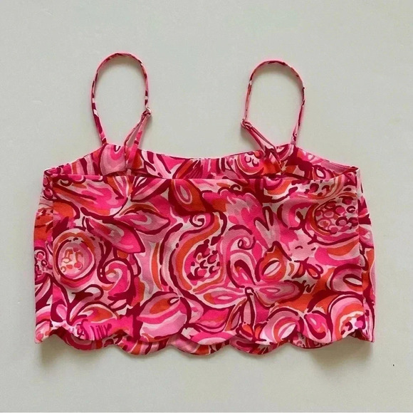 Lilly Pulitzer Ivy Crop Top Pink Pout Mango Salsa‎ Size 0 - Picture 3 of 8